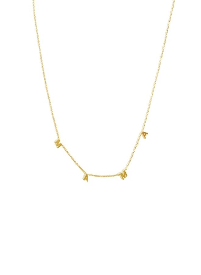 Glimmerst Mama Necklace for Mother 18K Gold Plated Stainless Steel Dainty Mama Letters Choker Necklace Mother's Pendant Necklaces for Women - Image 1